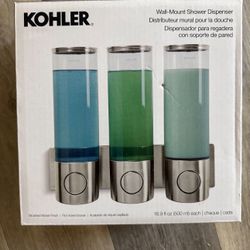 NEW Kohler wall-mount shower dispensers in brushed nickel finish