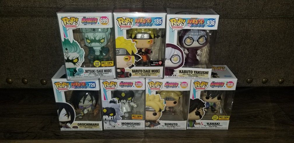 Funko pop Naruto Shippuden And Boruto Generation With protector Cases