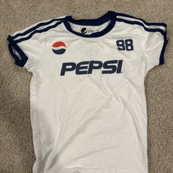 white ,blue and red pepsi tee shirt size small 