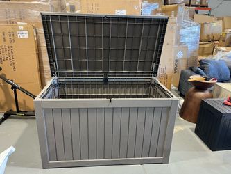 NEW - 230 Gallon Compact Durable Resin Large Outdoor Storage Deck Box For Furniture and Supplies