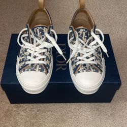 Christian Dior - B23 League Low - Blue&Beige Raffia - Effect Dior Oblique Denim