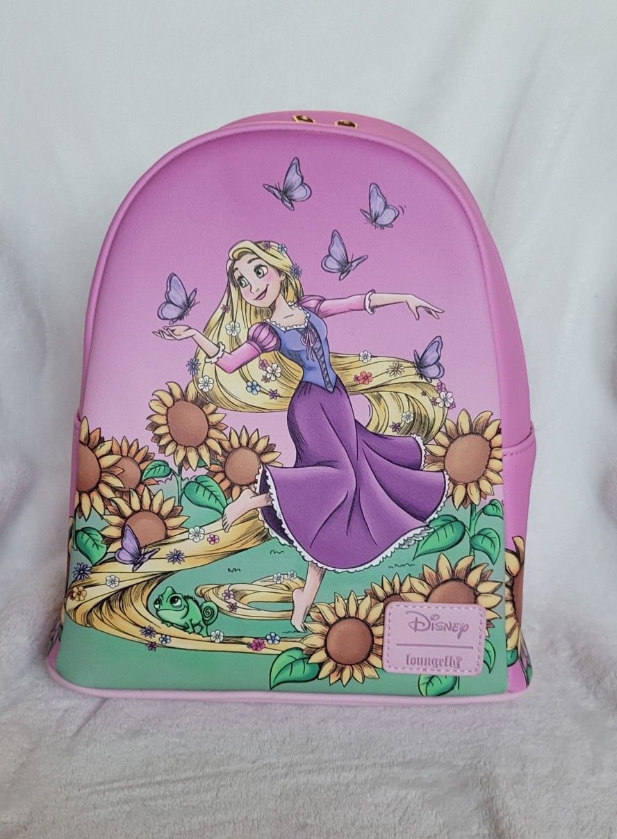 disney tangled mini backpack Loungefly Rapunzel Stained Glass Double Strap Shoulder Bag Excluisve Features A Loungefly exclusive Disney Loungefly Mini Backpack Tangled