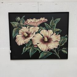 Gorgeous, very large hand painted campus signed by Collins mid-century