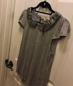 New grey sequin collar blouse