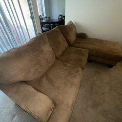 Brown Couch With Chaise