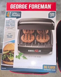 George Foreman Grill Panini 4 Servings, New