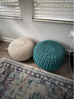 2 Pouf Ottomans / Foot Rest  - 50$ OBO