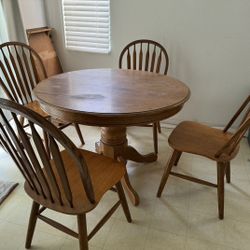 Oak Dining Set Table And 4 Chairs