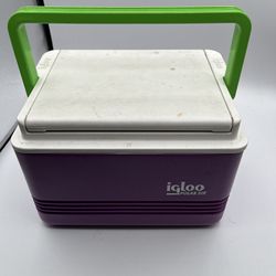 Vintage Igloo Mini Mate Purple Green White Personal Cooler