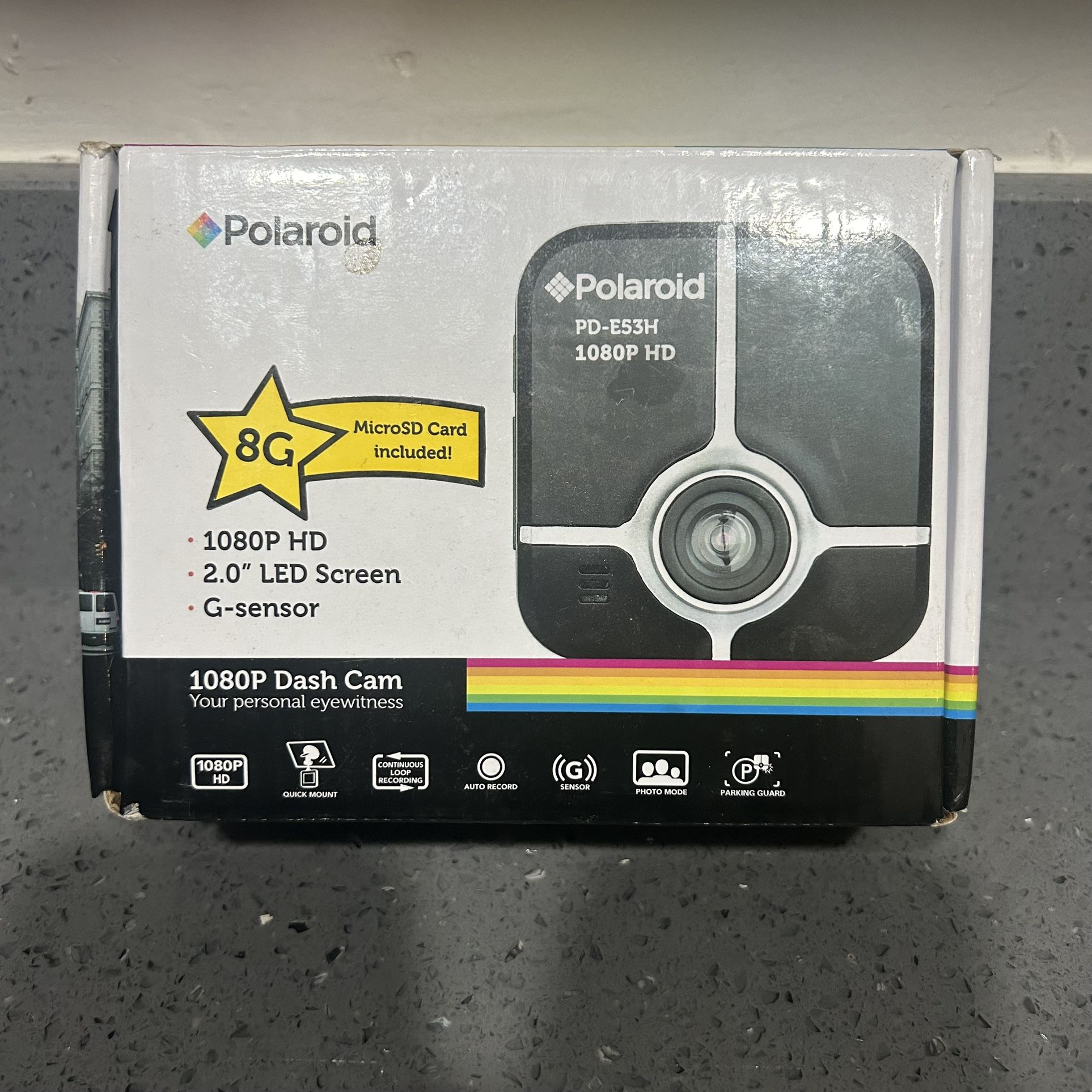 Polaroid 1080P HD Dash Cam PD-E53H Dashboard Camera New in Open Box