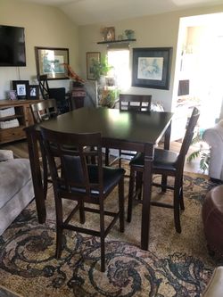 All Wood Pub Table & 4 Chairs