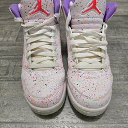 Nike Boys Air Jordan 5 CT1605-100 White Basketball Shoes Sneakers Size 6Y