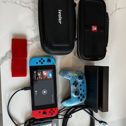 Nintendo Switch with 2 Cases And Controller