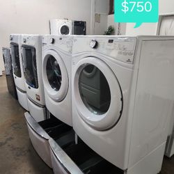 SET WHIRPOOL WASHER AND DRYER WITH WARRANTY ELECTRIC 