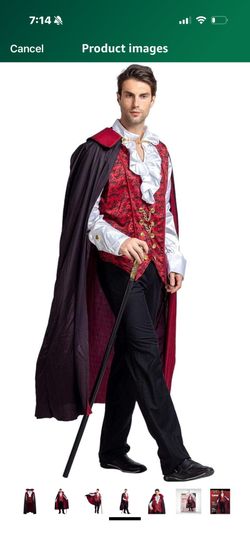 Halloween Men Vampire Costume Dracula NEW