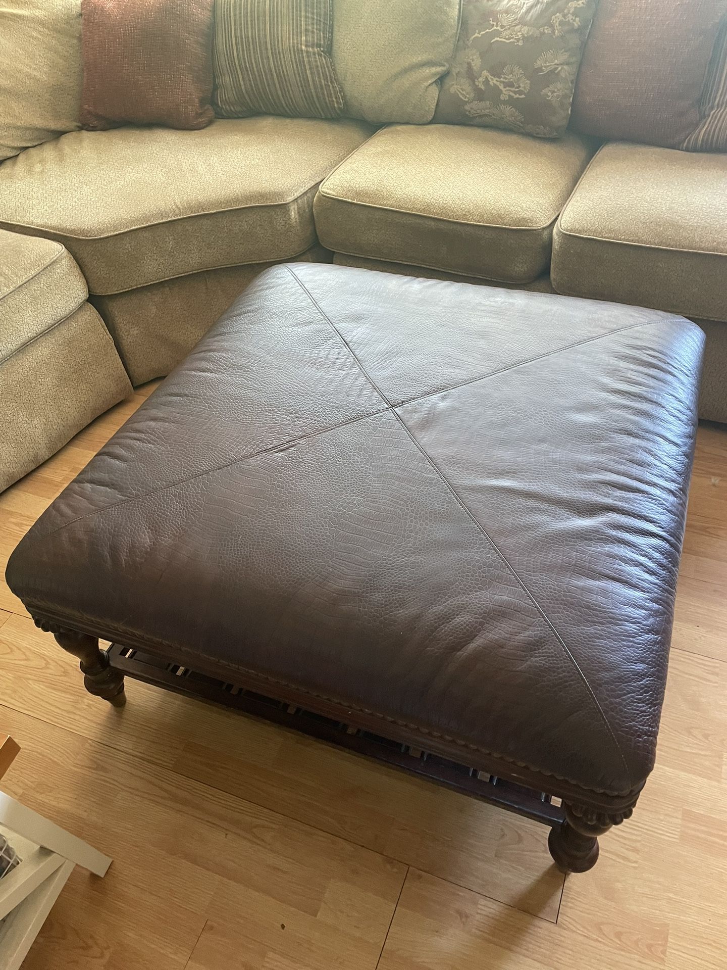 Leather Ottoman