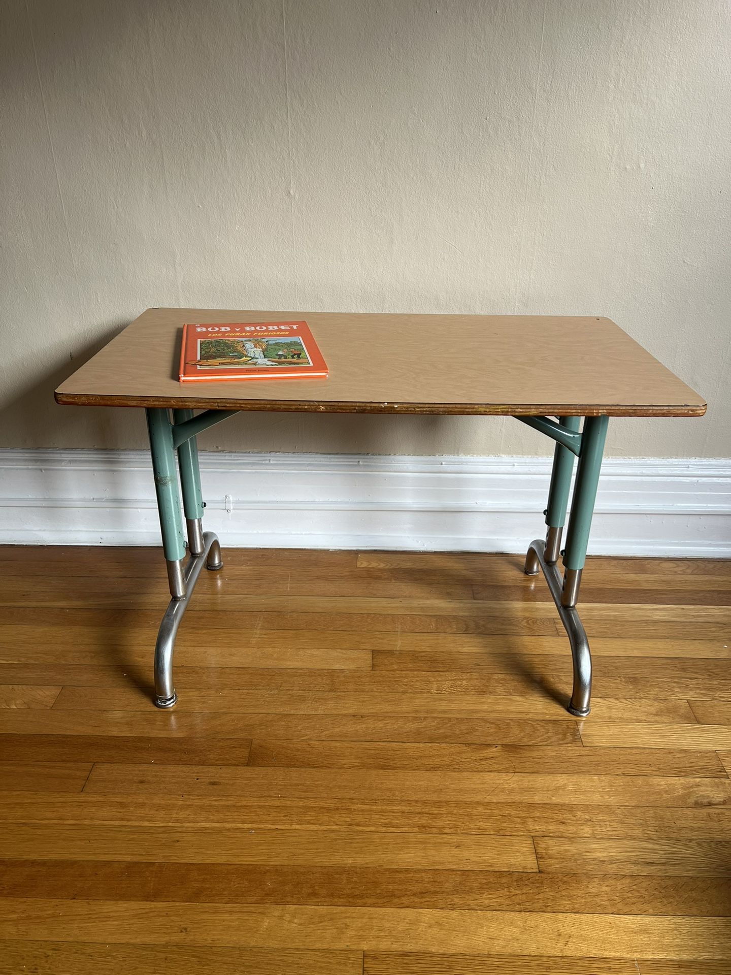 Vintage School Table - Adjustable Height Steelcase Legs