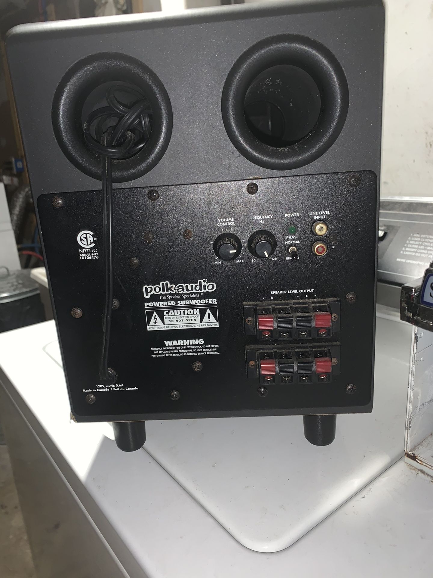 Sub box with built in amp