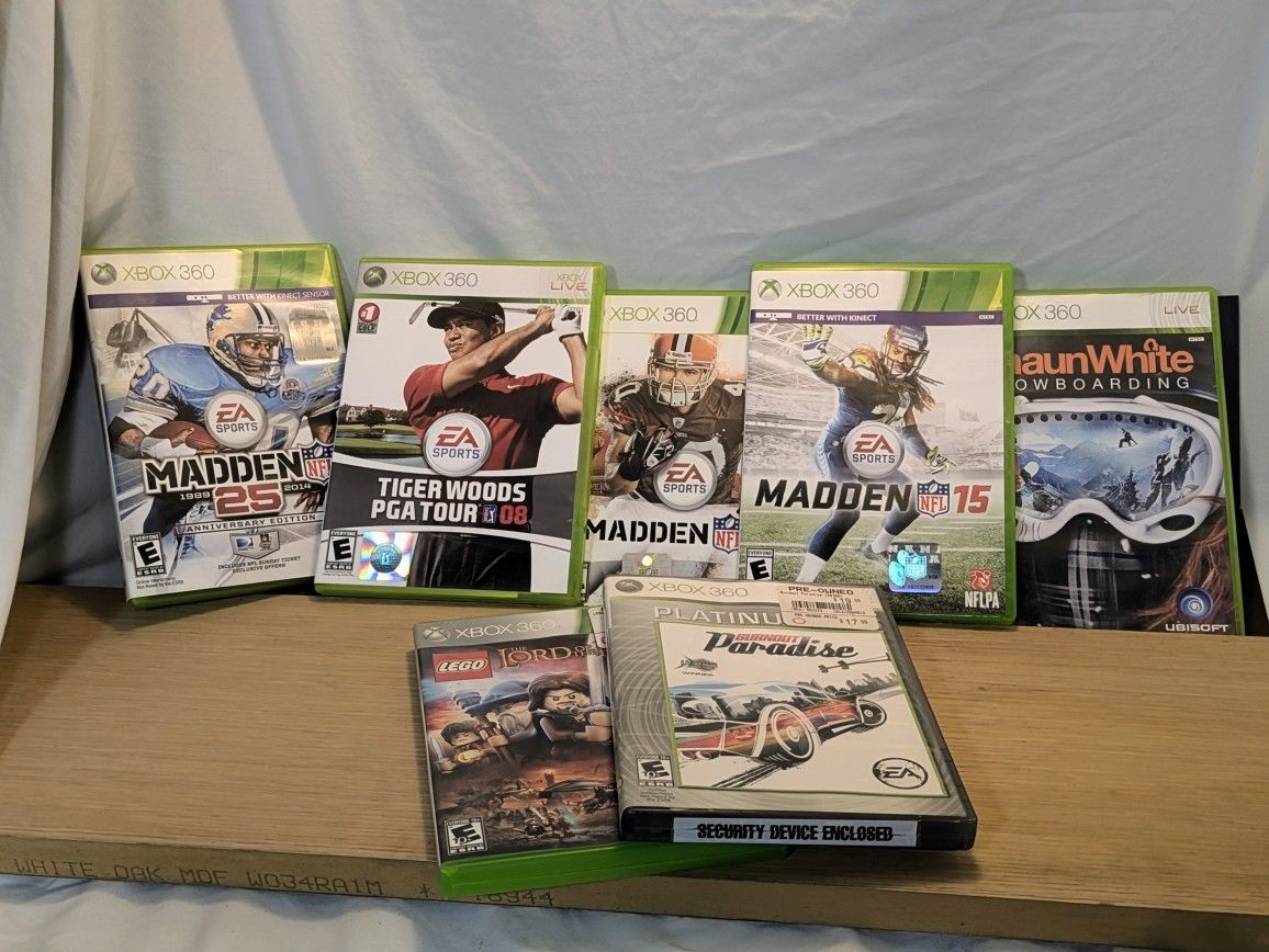 Xbox 360 Allotment w/A Variety Of Seven Sporting Video Games