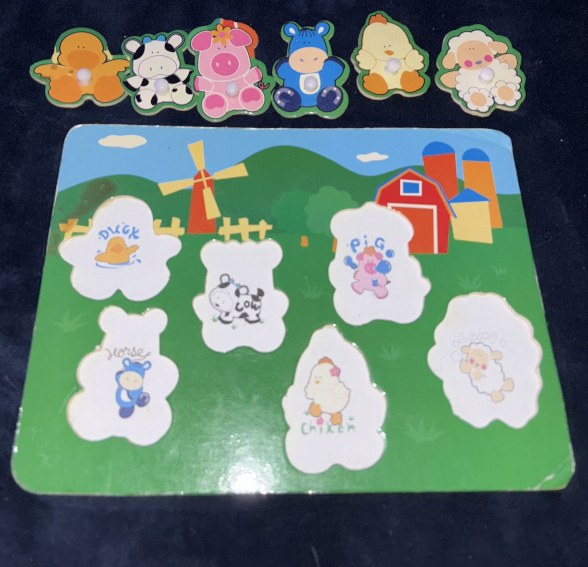 Kids WoodCrafted  Learning/ Motor Function Training Puzzle Farm Animal Theme