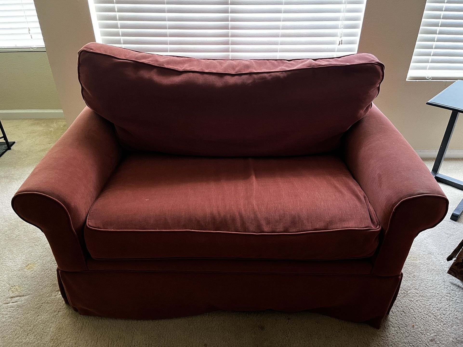 Loveseat with Twin Sofa Bed + Mattress Topper