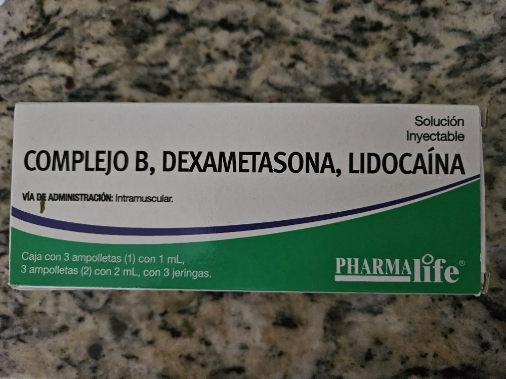 Complejo B, Dexametasona, Lidocaina