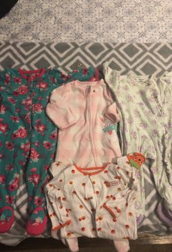 Baby Girl clothes - footed pjs 9 months