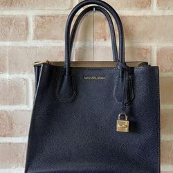 Michael Kors Mercer MK MD Messenger Bag Blue Admiral Leather 30F6GM9M2L New