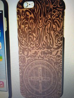 iPhone 6/6s Constantine Cross Engraved Real Wood Protector Case Cover