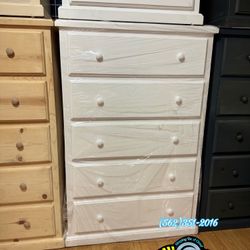 White Jumbo Pinewood Dresser Blanco New 