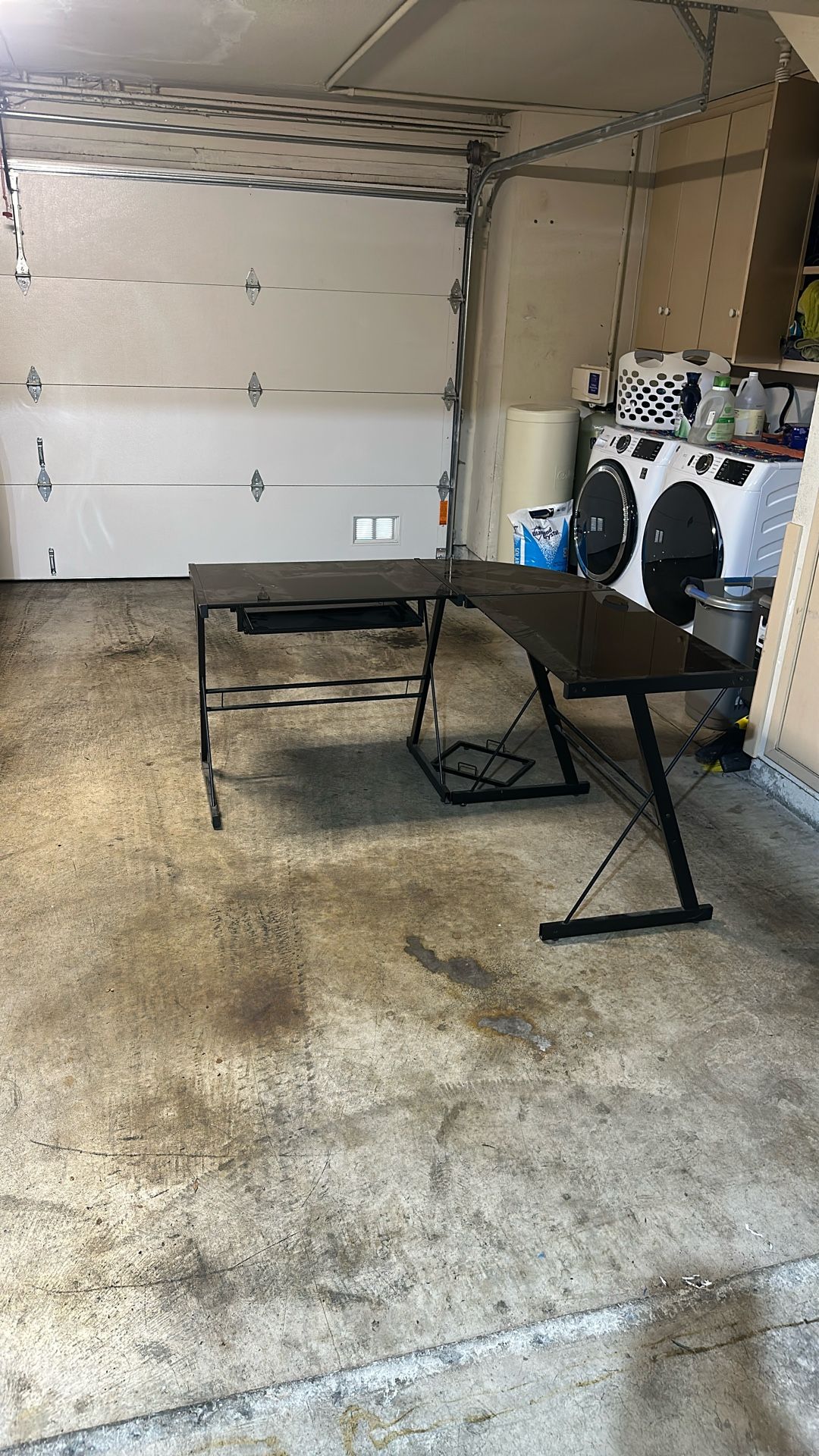 Black Steel And Glass L Shaped Computer Desk