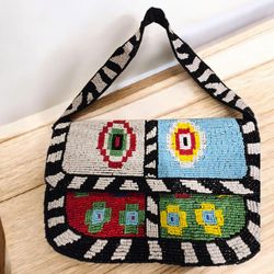 Comeco Beaded Purse 9x6" MINT condition. VINTAGE 