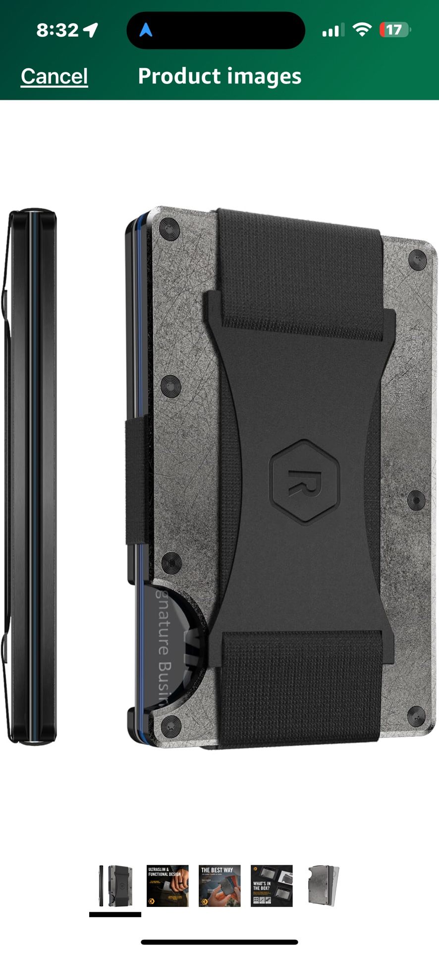 New Ridge Wallet for Men - Slim Minimalist Compact Wallet and Card Holder, RFID Protected Front Pocket Wallets for Men with Integrated Cash Strap (Sto