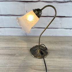 Vintage Brass Lily Pad Lamp