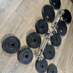 Standard Adjustable Dumbbells With 10s, 7.5s And 5 Pound Plates  (100 lbs.)