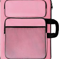 TreochtFUN Art Portfolio kids, Drawing Supply Bag 15x18 In For Children Art Lesson,Art Case Storage Sketchbook,Drawing Pencil,Art Set. (Pink)