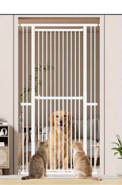 Tall White Metal Pet Safety Gate