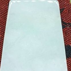 Burmese icy Type A Jadeite Jade Pendant Lucky Safety plaque.
