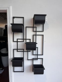 Modern Geometric Metal Wall Planter 5 pot Vertical Herb & Succulent Garden
