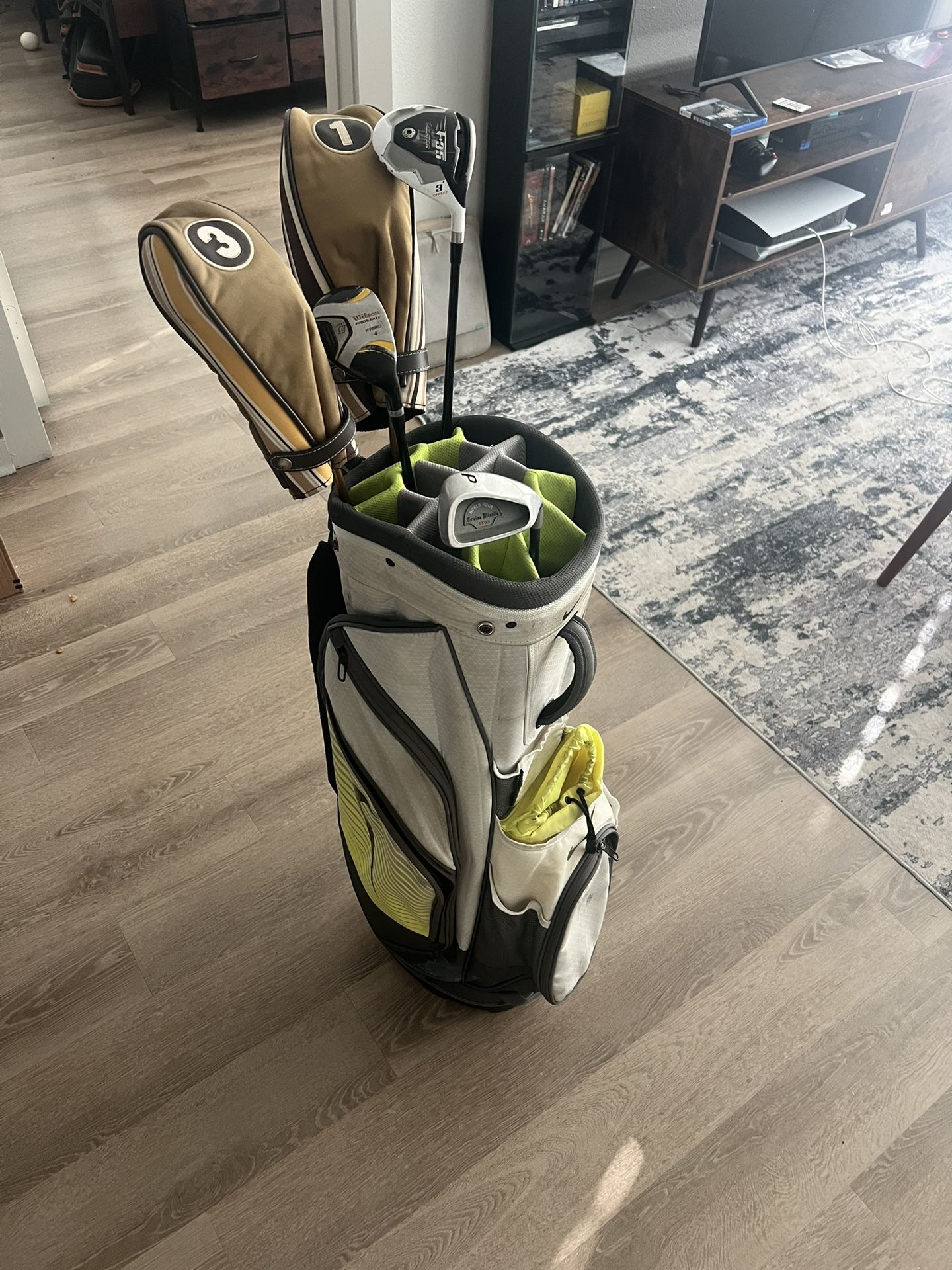 Used Assorted Golf Clubs And Bag