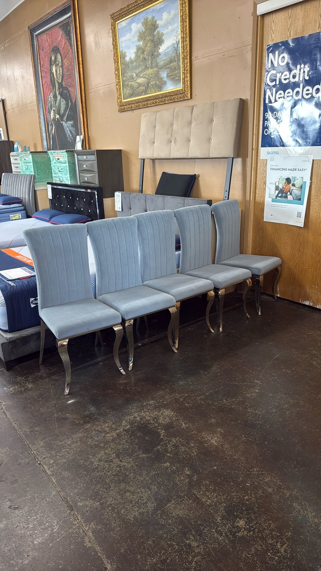 Gray Velvet Dining Chairs