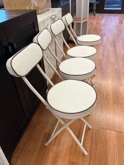 Folding Stool with Backrest, Padded