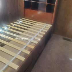 Twin Bed Frame With Storage And Shelves 