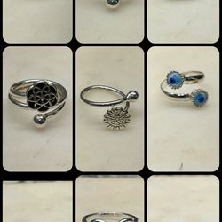 950 Silver Rings – Different Sizes – Unique Designs – High Purity (Better Than 925)