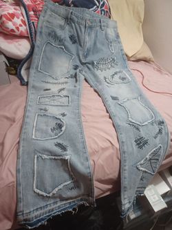 Men's denim patch jeans size 36