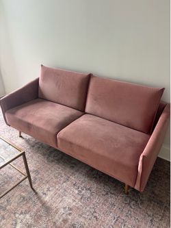 Mercer41 Darby Velvet Sofa – Rose Pink