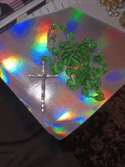 Vintage Green Australian Crystals Glass Beads Rosary