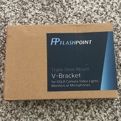 Flashpoint Triple Shoe Mount V-Bracket Aluminum Alloy for DSLR flash, mic, light