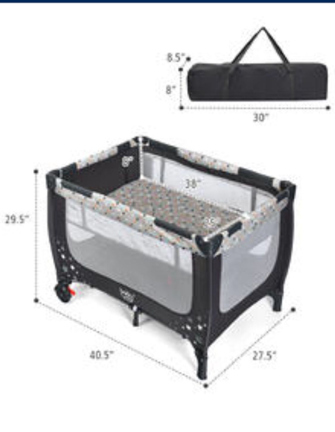 Portable Baby Play Yard Playpen With Matress 