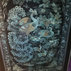 1970s Vintage Chinoiserie Peacock Low Folding Tea Coffee Table